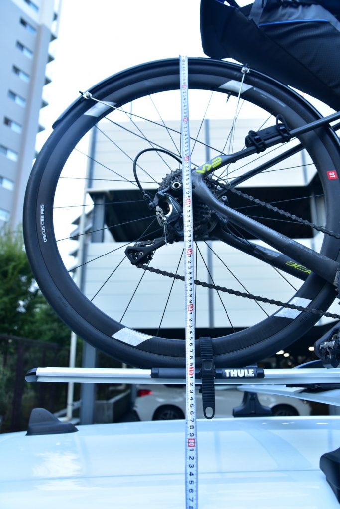 自転車用ルーフキャリアの高さ