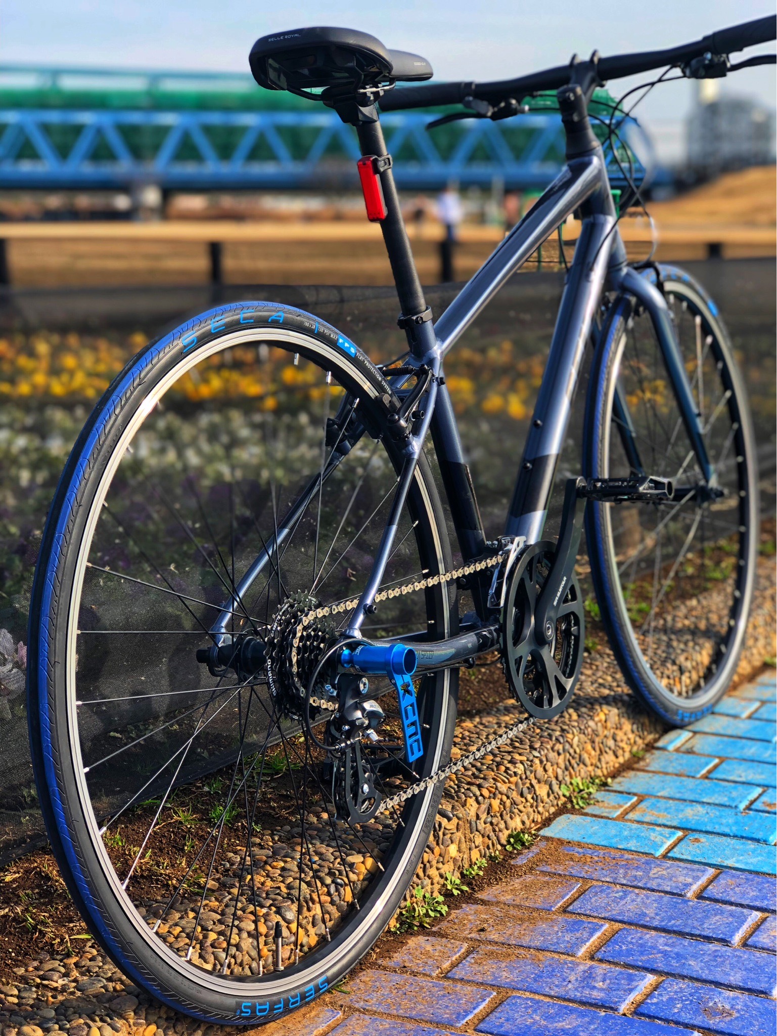 2021A/W新作☆送料無料】 サイクルベル ブルー 青 アルミ サイクリング クロスバイク ベル 自転車 
