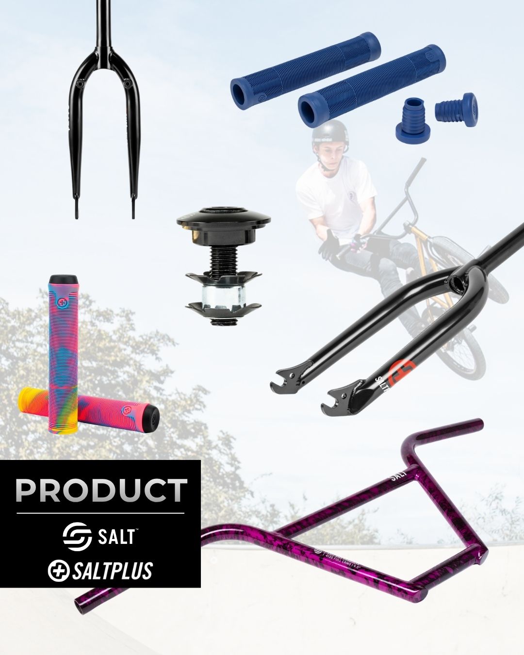 BMXパーツブランドのSALT・SALT PLUSから、ハンドルバーやブレーキを