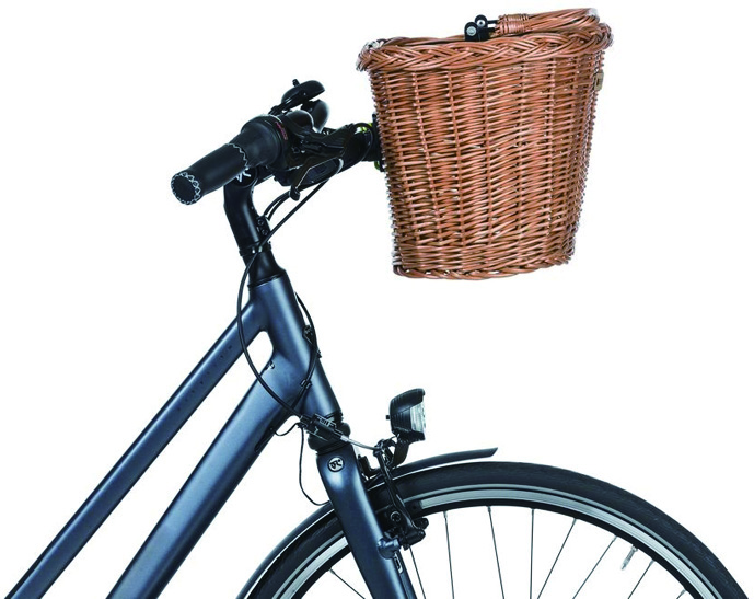 syiniix ウィッカー織自転車バスケット、フロントハンドルバー 自転車バスケット、楕円形(ブラック) ブレーメン ウィッカー フロントバスケット｜｜BASIL｜ライトウェイ